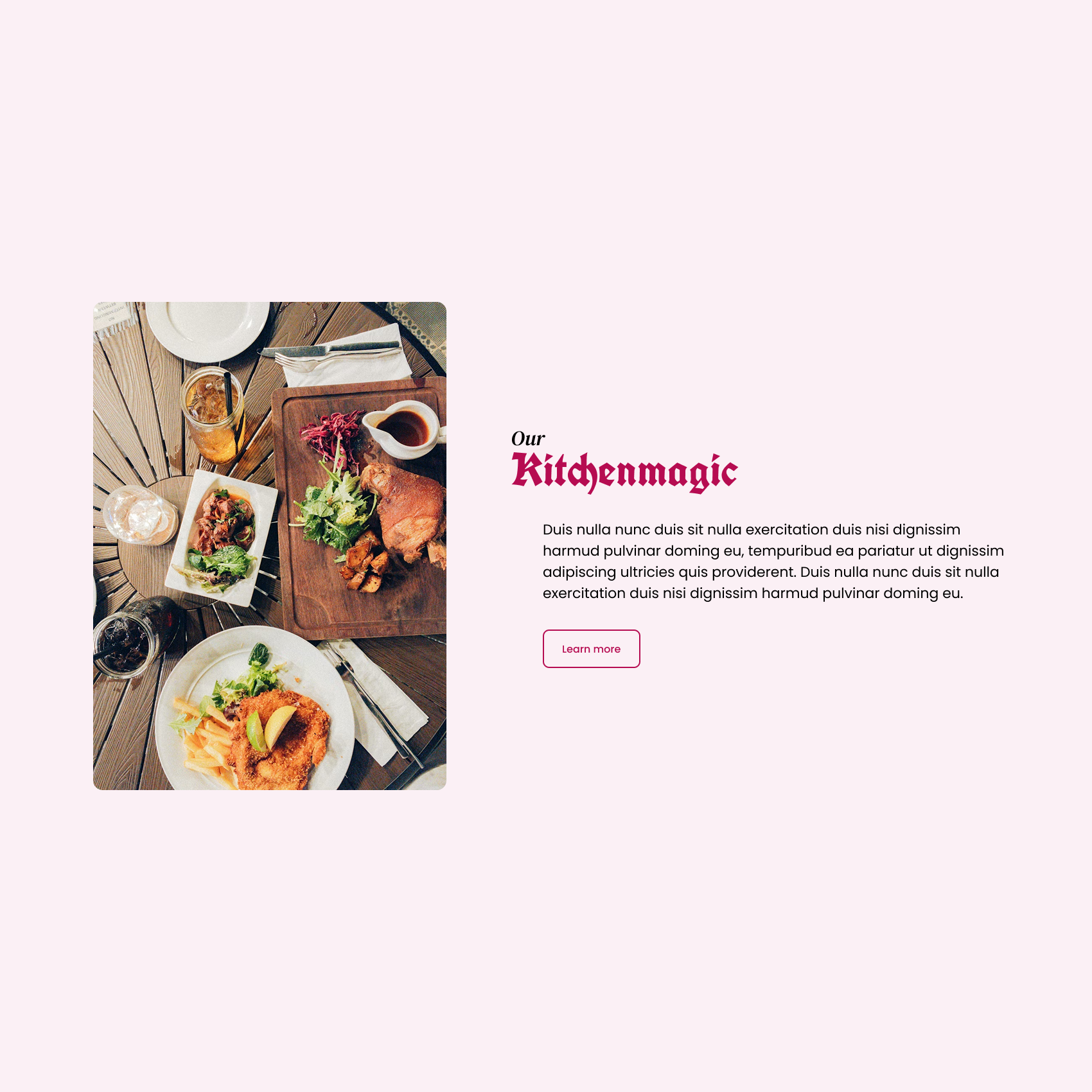 A Section of the Website from Hotel Alpenberg with Image, Text and Button